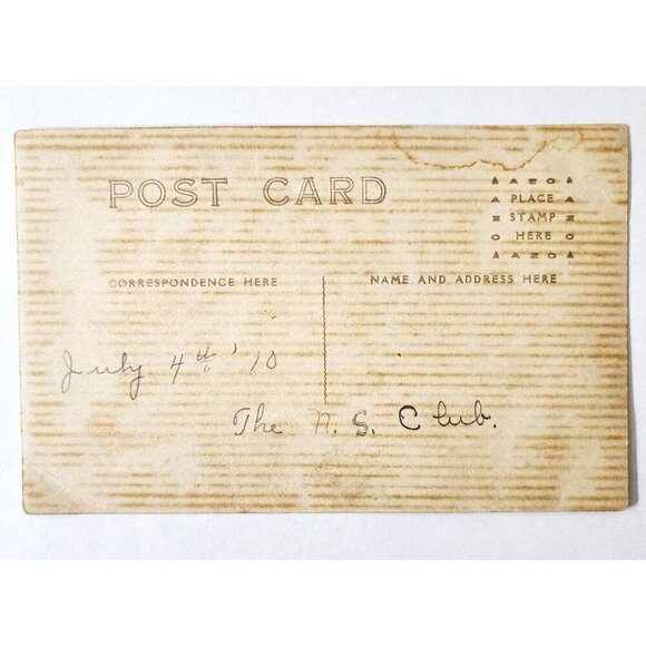 1910 RPPC North Star Club July 4th Celebration Bowler Hats Fraternal Order E83D - Picture 3 of 3